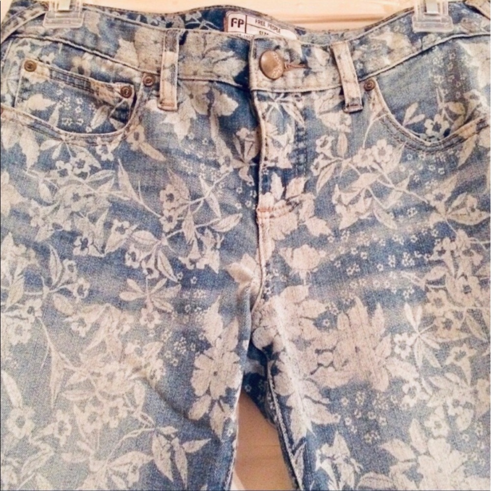 🌺🎉HP🎉🌺 NWOT Free People Hawaiian Floral Print Skinny Jeans - Picture 12 of 15